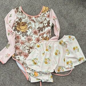 Sweet honey leotard with reversible skirt